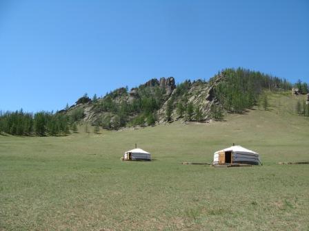 Ger Camp in the Mongolian steppe