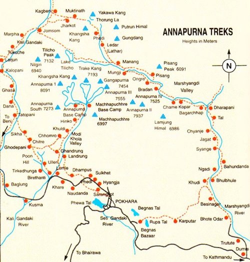 Map of Annapurnas