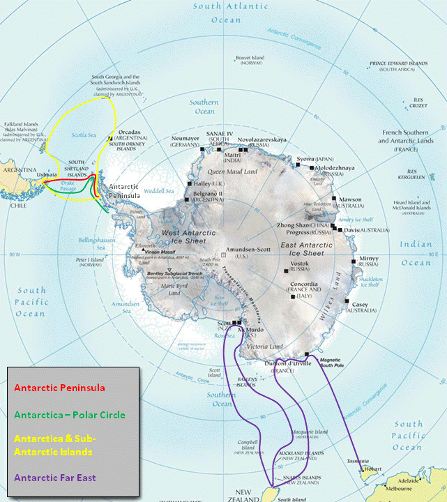 Map of Antarctic Expedition