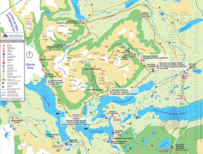 Map of Torres del Paine